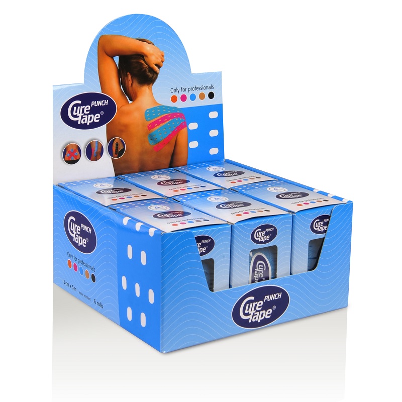Cure Tape® Punch, elastisch,  5,0 cm x 5,0 m, in 5 verschiedenen Farben