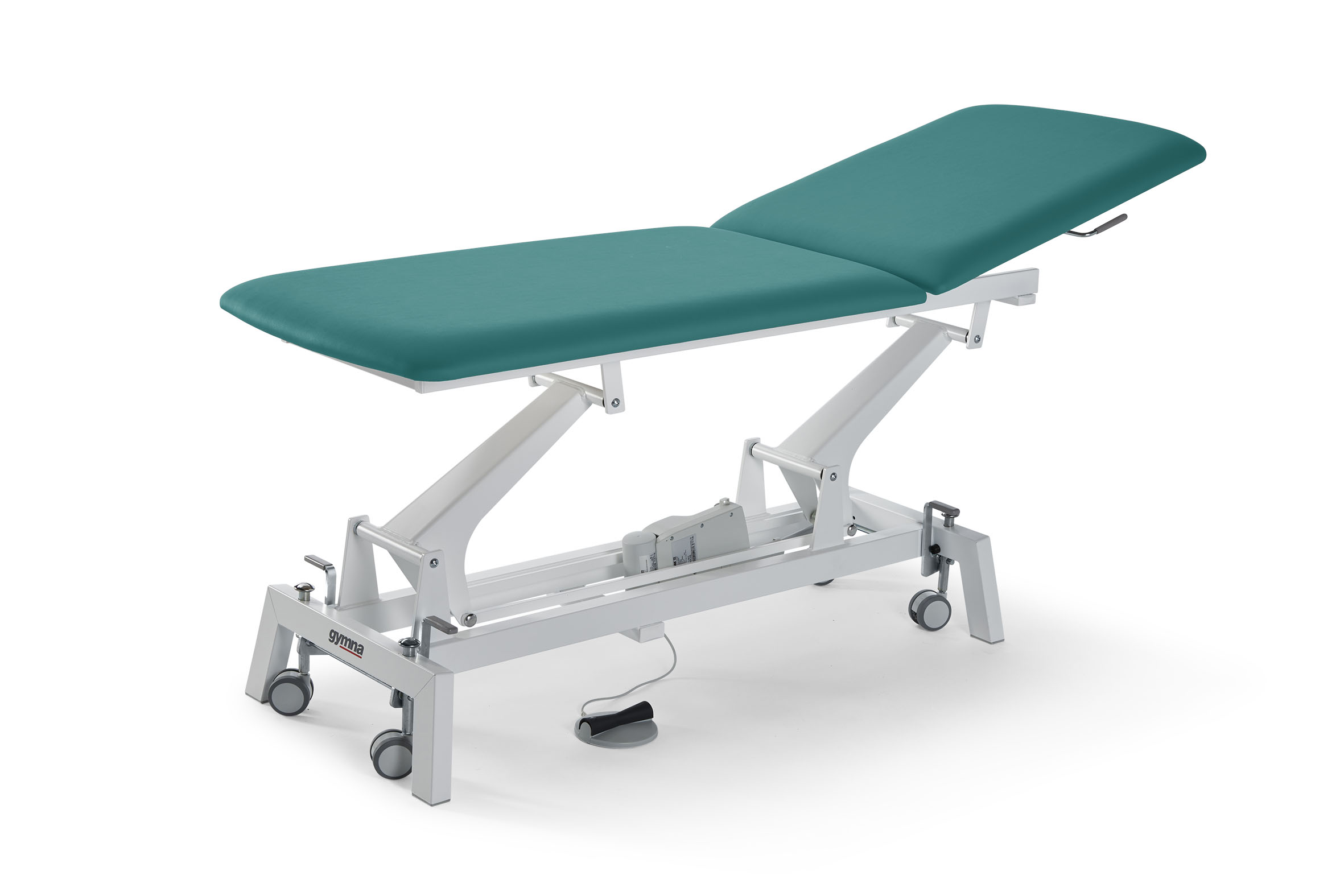 Behandlungsliege Gymna G2 Duo MED, elektrische Höhenverstellung über Fuß- oder Handschalter, inkl. Radsatz & Sperrbox - Artikel wurde ab dem 01. April durch Gymna.GO ersetzt!
