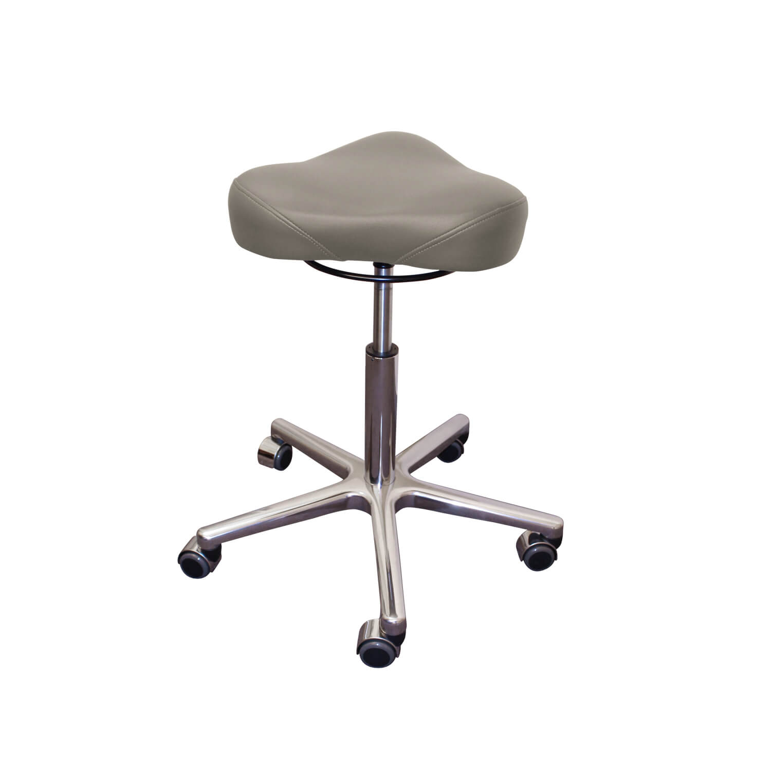 Posto Chrom Rollhocker - Trio Sitz mit Ringauslösung