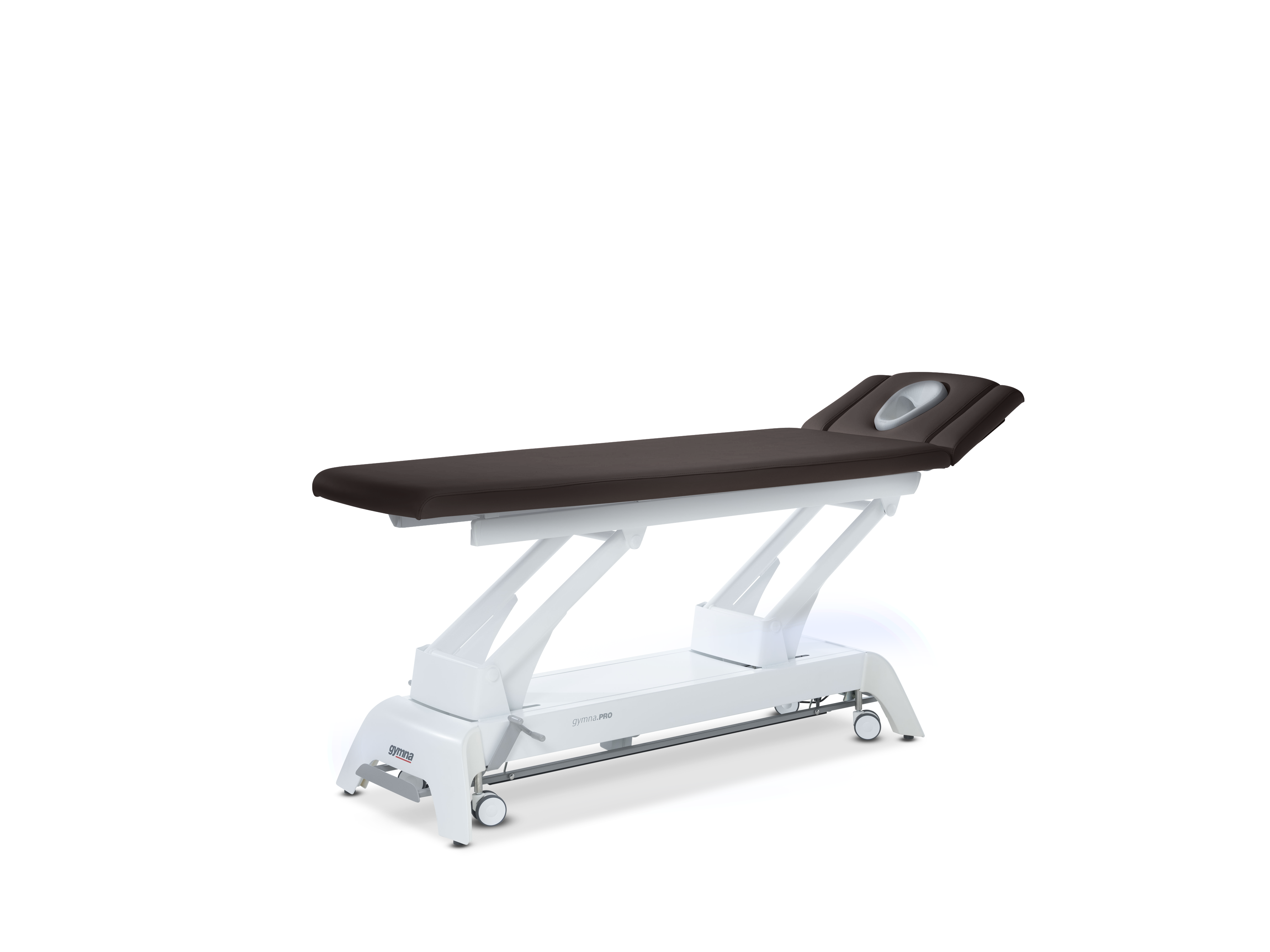 Behandlungsliege Gymna.PRO - D4 mit i-control, 3-tlg. Kopfteil & Ergomax - Burgundy