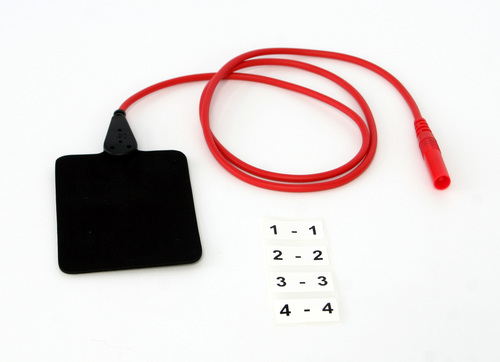 Plattenelektrode EF 50 / 8,5 x 6 cm, Kabel und Stecker rot - Artikel NICHT mehr lieferbar