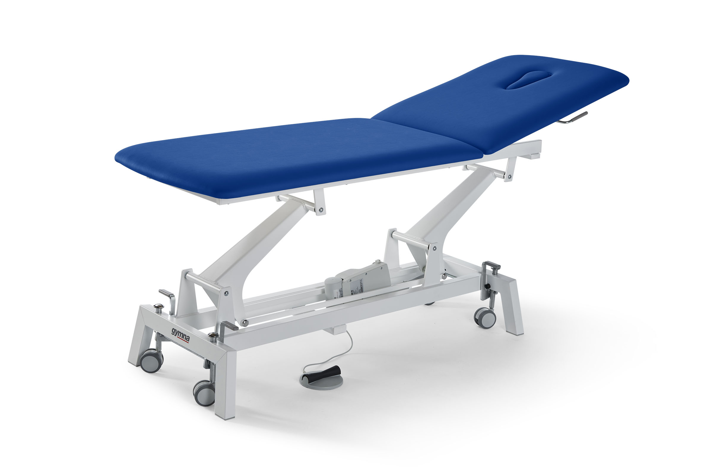 Behandlungsliege Gymna G2 Duo MED, elektrische Höhenverstellung über Fuß- oder Handschalter, inkl. Radsatz & Sperrbox - Artikel wurde ab dem 01. April durch Gymna.GO ersetzt!