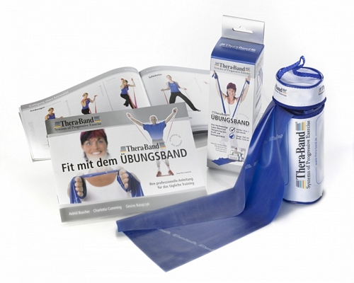 Thera-Band® im Reißverschlußbeutel 2,5 m, blau mit Übungsanleitung