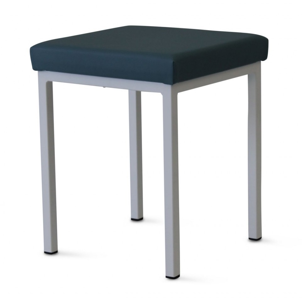 Gymnastikhocker aus Stahlrohr mit Sitzfläche 40 x 40 cm, Höhe ca. 50 cm, Skai-Kunstlederbezug