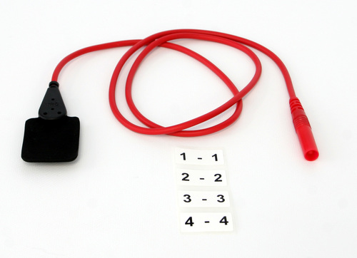 Plattenelektrode EF 10 / 3,5 x 3 cm, Kabel und Stecker rot - Artikel NICHT mehr lieferbar