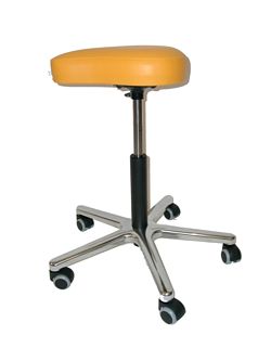 Sattelsitzhocker, Aluminiumfußkreuz, Höhe wahlweise, fahrbar mit Rollen