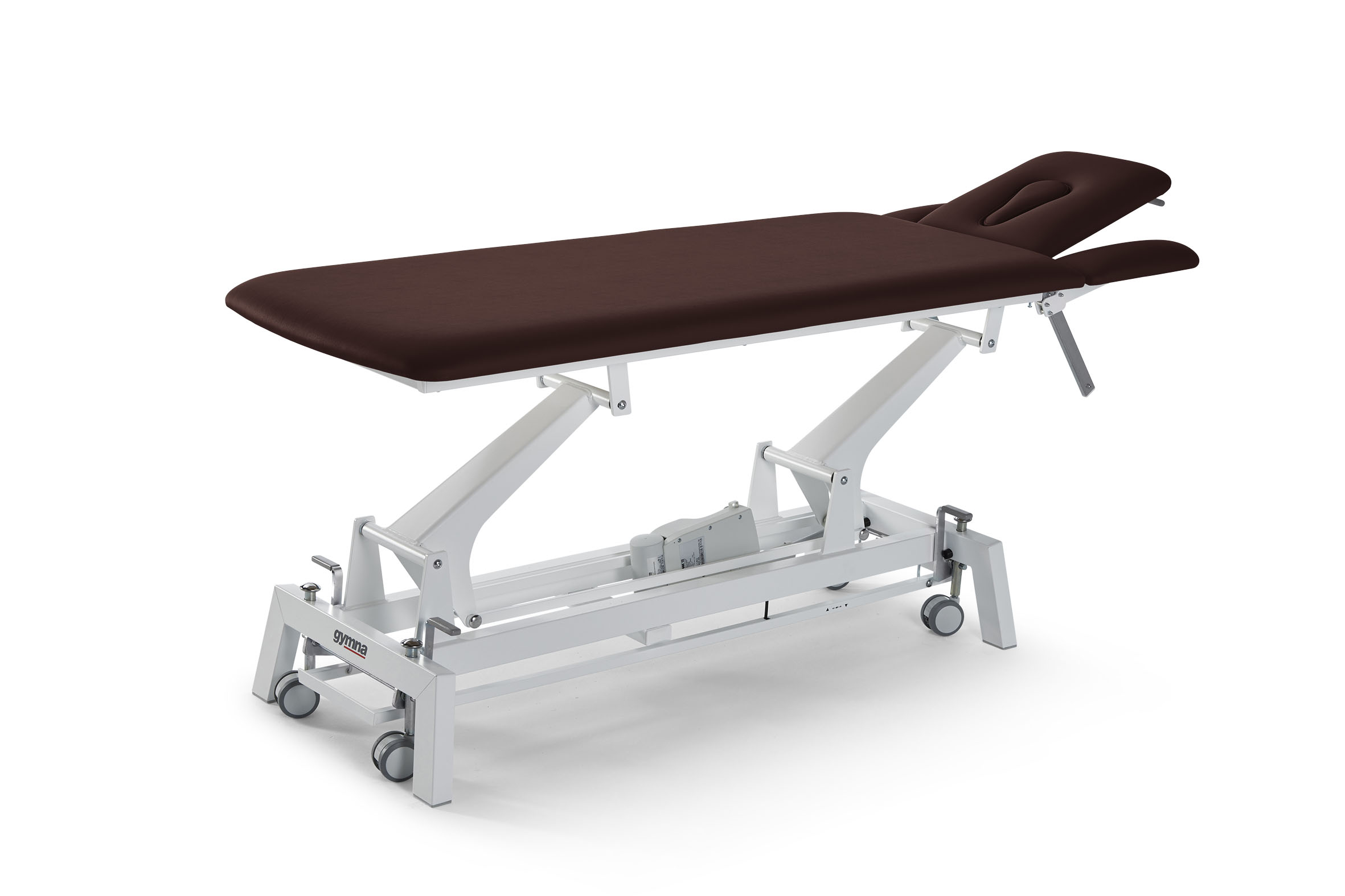 Behandlungsliege Gymna G2 Duoplus MED, elektrische Höhenverstellung über Fuß- oder Handschalter, inkl. Radsatz & Sperrbox - Artikel wurde ab dem 01. April durch Gymna.GO ersetzt!