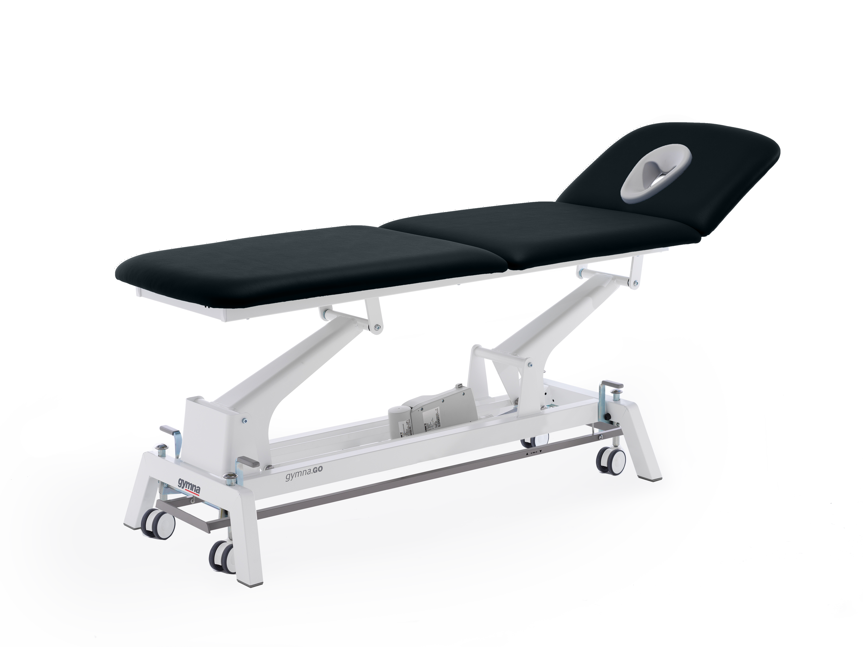 Behandlungsliege Gymna.GO - T3x, elektrische Höhenverstellung über i-control sowie 3-tlg. Kopfteil und anstellbarem Fussteil