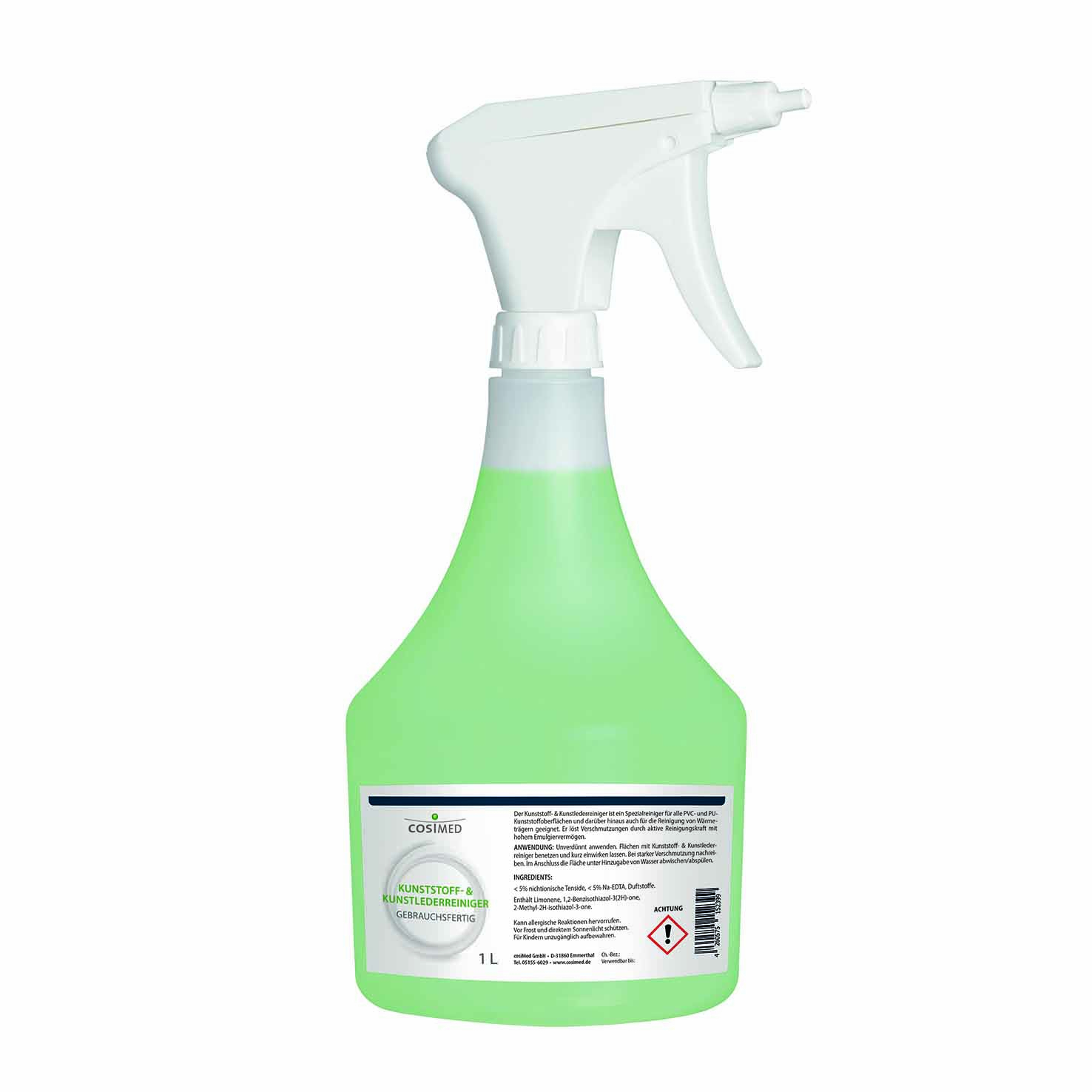 cosiMed Kunstleder- und Kunststoffreiniger mit Sprühkopf, 1-l