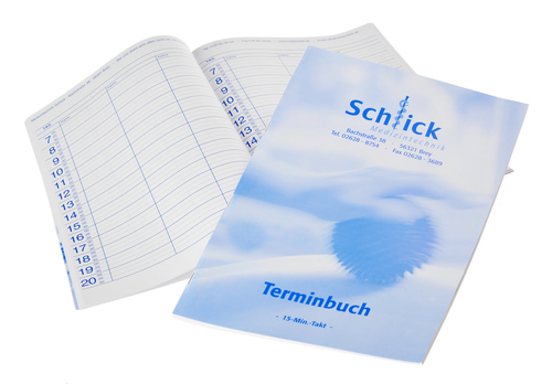 Terminbuch, 15-Minuten-Takt, Eintrag für 120 Tage möglich (3 Spalten) - Artikel NICHT mehr lieferbar!