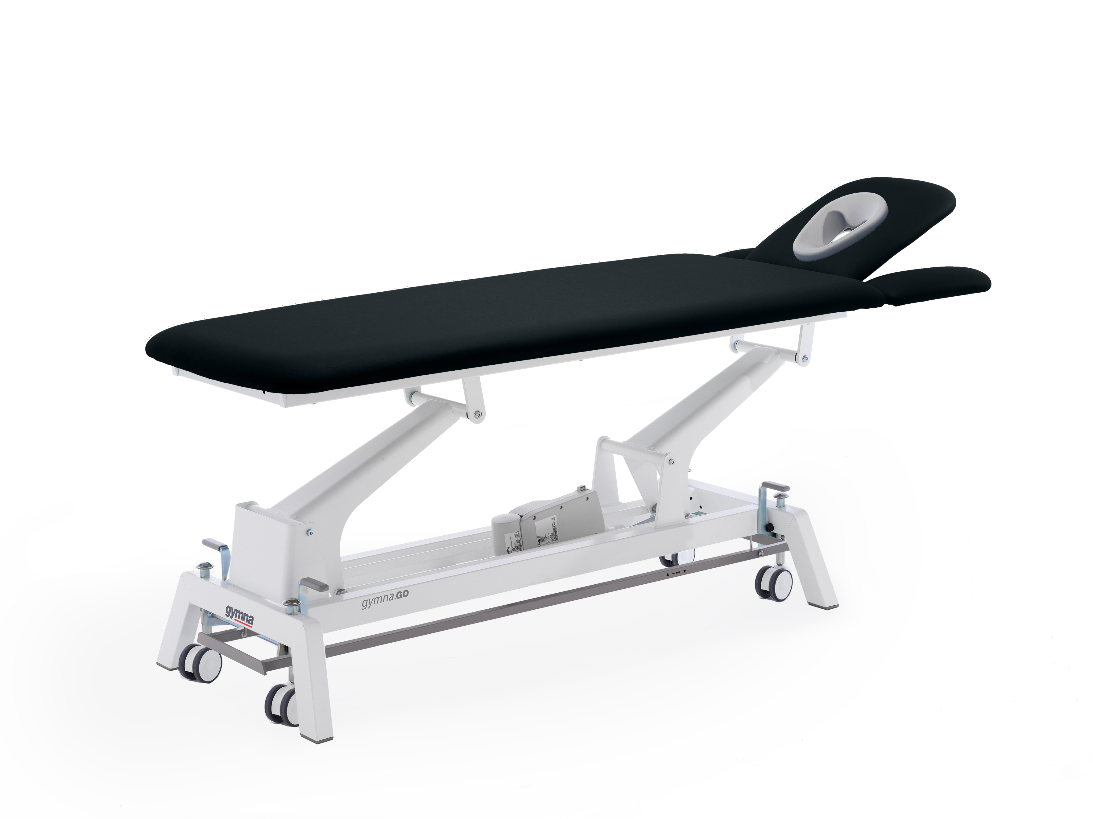 Behandlungsliege Gymna.GO - D4, elektrische Höhenverstellung über i-control sowie 3-tlg. Kopfteil