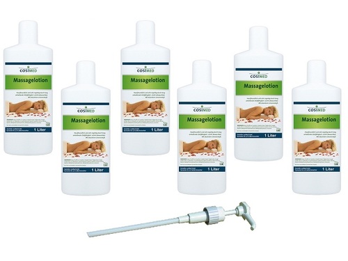 cosiMed Bundle Massagelotion, 6 x 1-l-Flasche + 1 Dosierpumpe