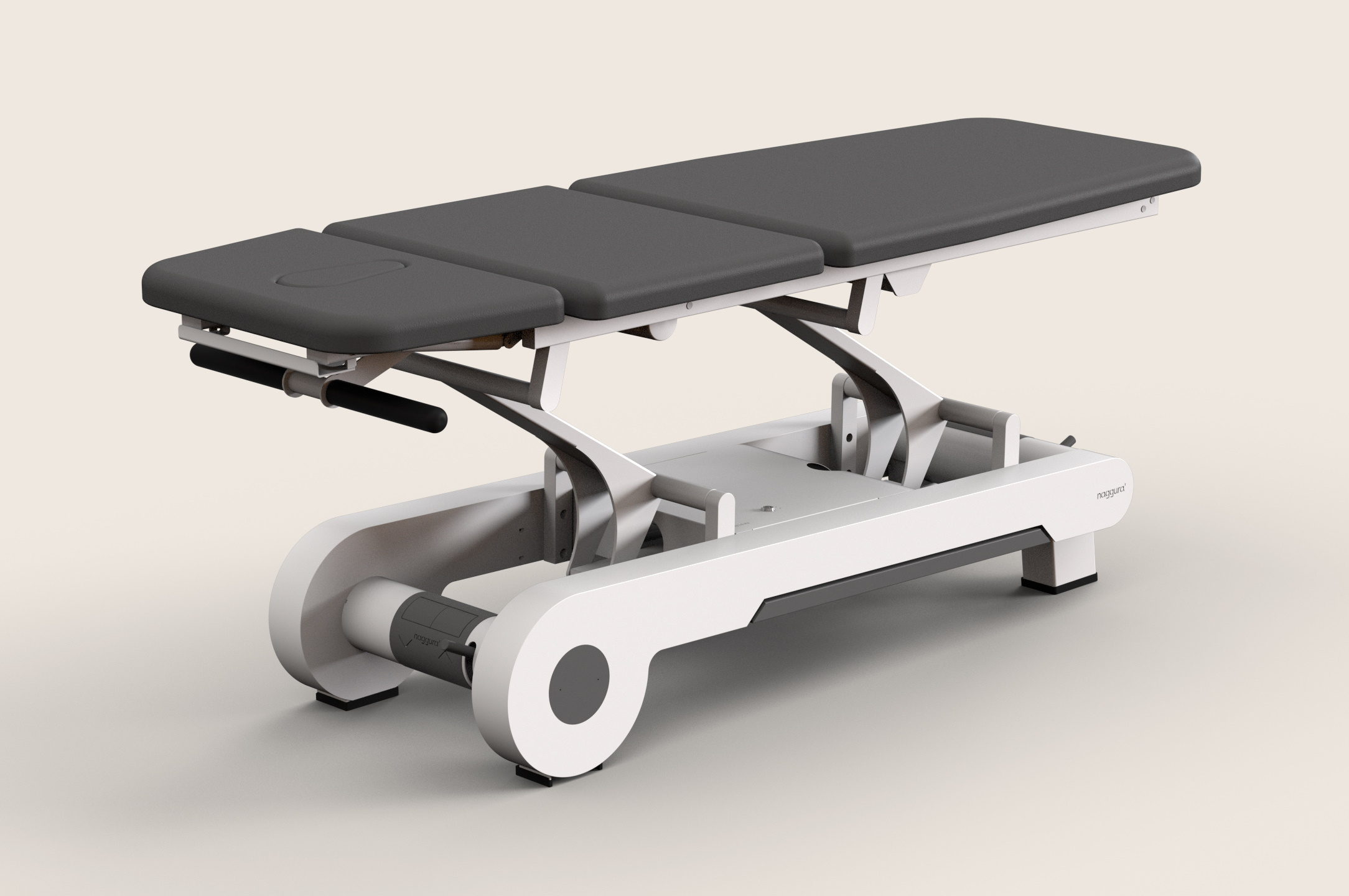 Naggura N'RUN 3, Behandlungsliege 3-tlg., elektrische Höhenverstellung über Rundumschaltung sowie 1-tlg. Kopfteil und anstellbarem Fussteil