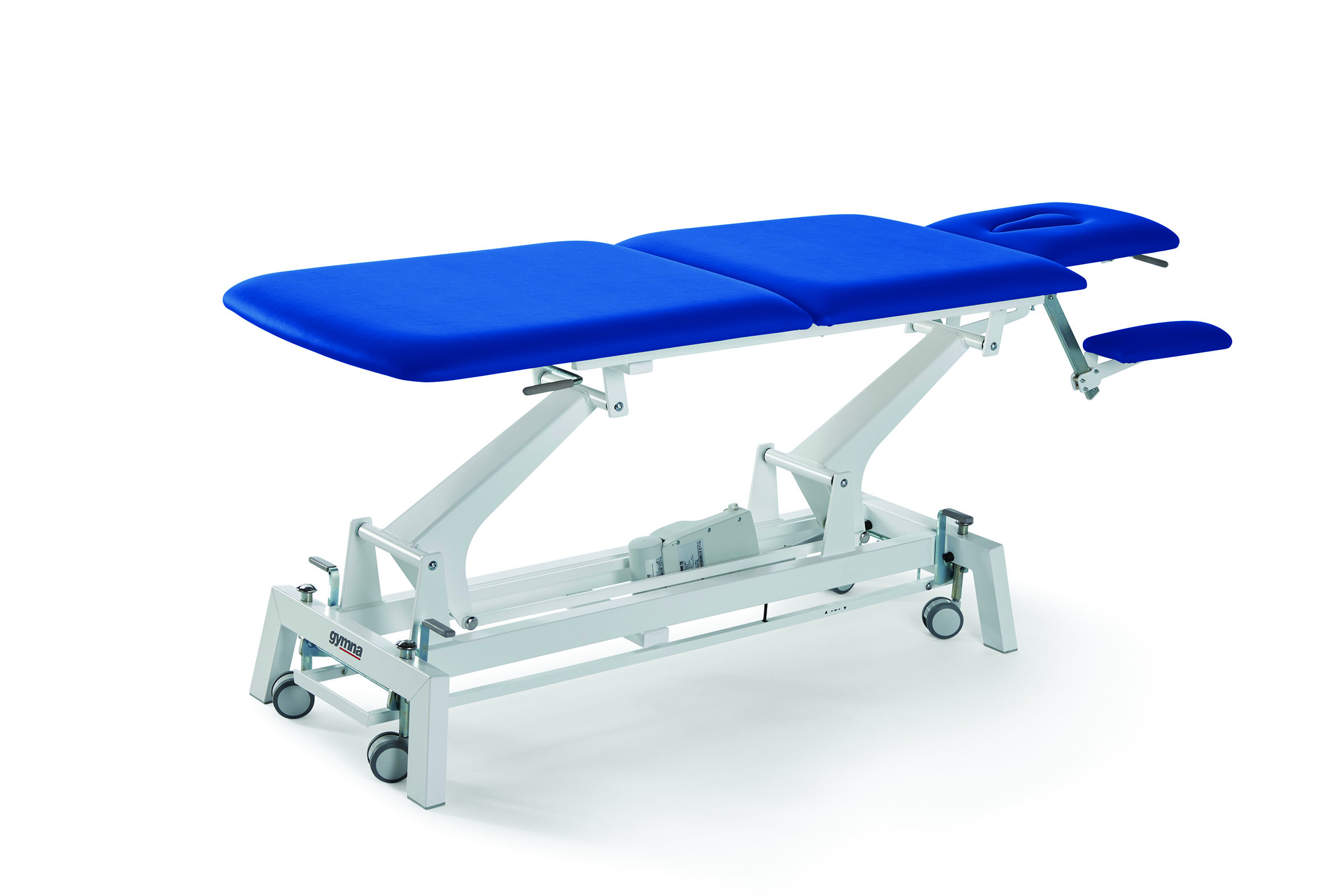 Behandlungsliege Gymna G2 Trio MED, elektrische Höhenverstellung über Rundumschaltung, 3-tlg. Kopfteil inkl. Radsatz & Sperrbox - Artikel wurde ab dem 01. April durch Gymna.GO ersetzt!