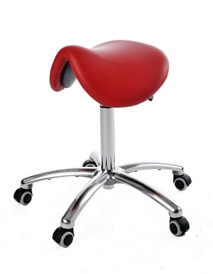 Reitersattelhocker, Aluminiumfußkreuz, Höhe wahlweise, fahrbar mit Rollen