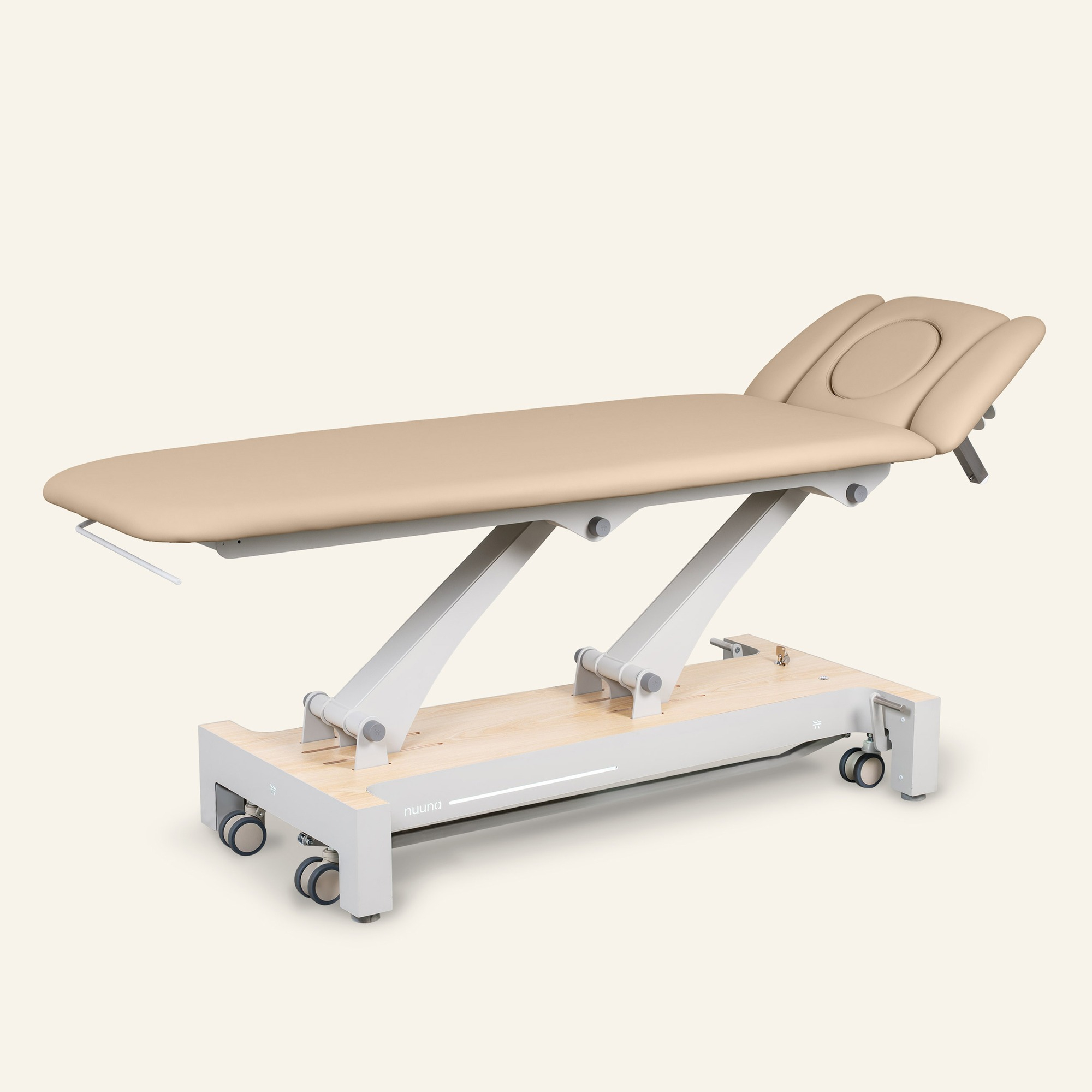 Naggura Nuuna 4 Starter Massage - elektrische 4-Teile-Liege, Rädergestell, Handschalter, 3 Polsterfarben wählbar