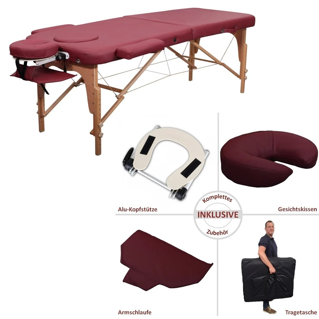 Holz Koffer-Massagebank in 6 verschiedenen Farben
