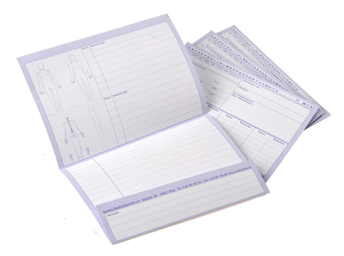 Patienten-Karteikarten ca. 21 x 15 cm, DIN A5 gefalzt (PE = 100 Stück)