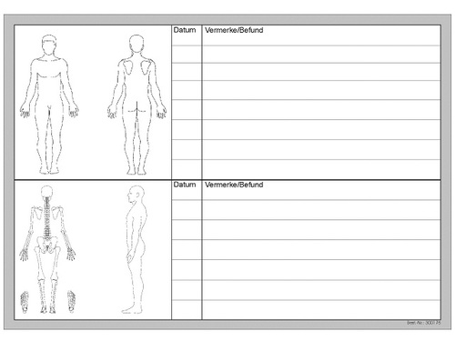 Einlegekarte mit Befunddokumentation (PE = 100 Stück)