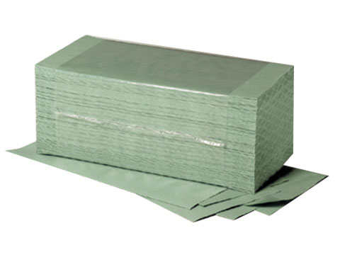 Papierhandtücher aus 100% Recyclingpapier, 25 x 23 cm, Z-Falz, 5.000 Stück, 1-lagig, grün
