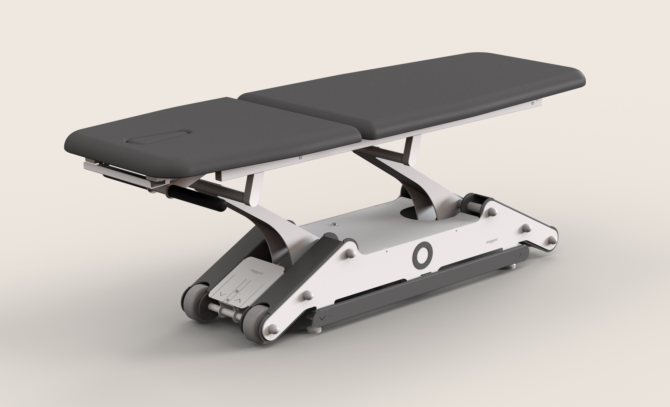 Naggura N'GO 2L, Behandlungsliege 2-tlg., elektrische Höhenverstellung über Rundumschaltung sowie 1-tlg. langem Kopfteil - Artikel NICHT mehr verfügbar!