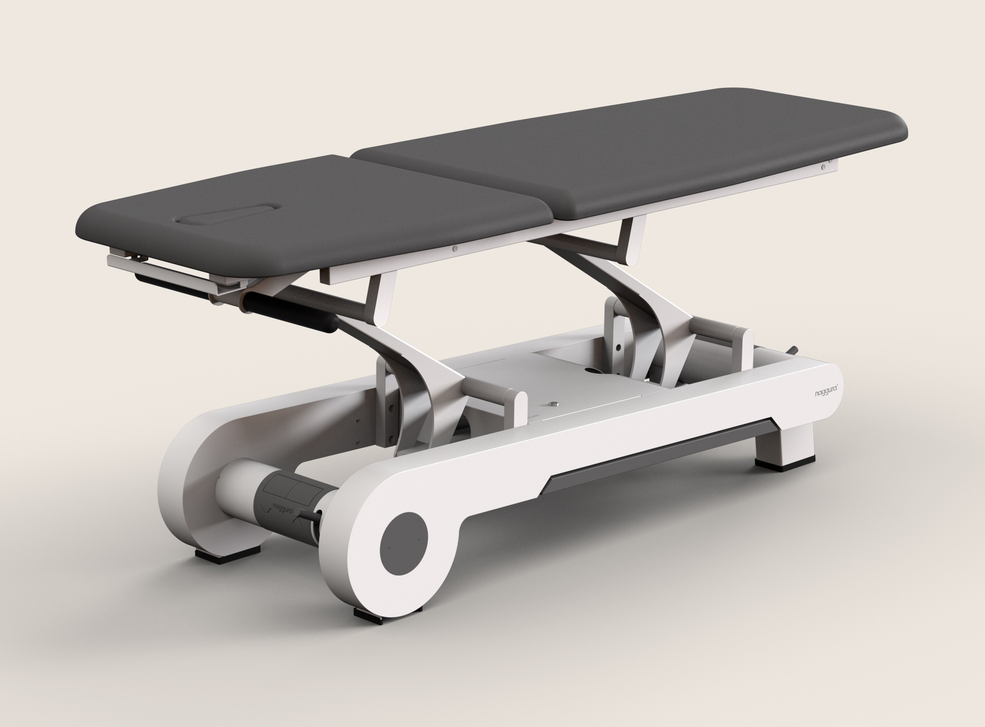 Naggura N'RUN 2L, Behandlungsliege 2-tlg., elektrische Höhenverstellung über Rundumschaltung sowie 1-tlg. langem Kopfteil