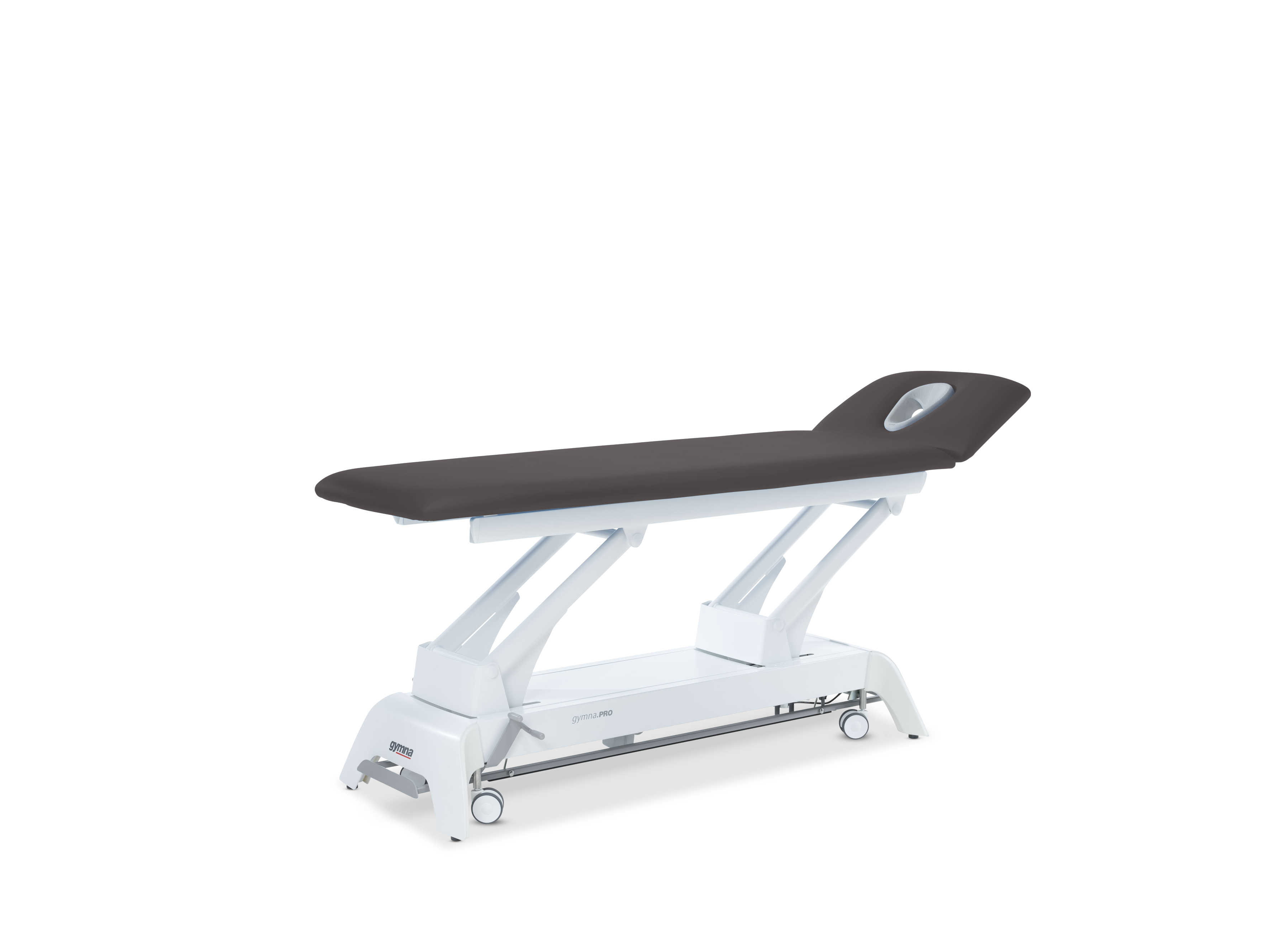 Behandlungsliege Gymna.PRO - D2 mit i-control inkl. Radsatz & Gesichtsöffnung mit Ergomax - Burgundy