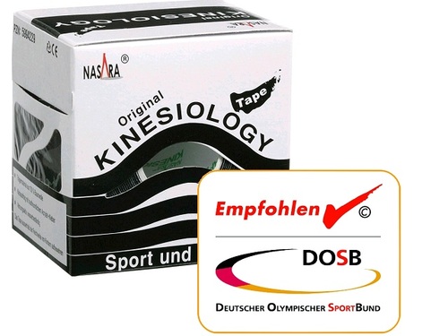 Nasara Kinesiologie Tape, 5 m x 5 cm, schwarz
