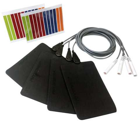 4-er Set Plattenelektroden EF 100 / 12 x 9 cm universal mit Farbcodierung