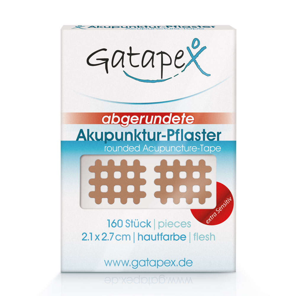 Gatapex Weltneuheit Akupunktur-Pflaster "Extra Sensitiv" klein, Maße 2,1 x 2,7 cm, (PE = 160 St.), hautfarben mit abgerundeten Ecken