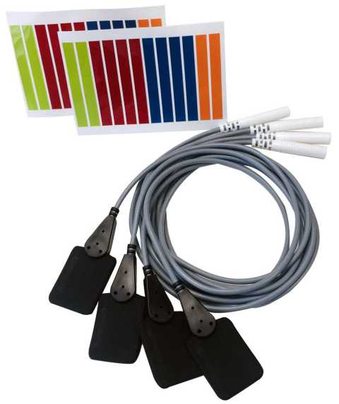 4-er Set Plattenelektroden EF 10 / 3,5 x 3 cm universal mit Farbcodierung