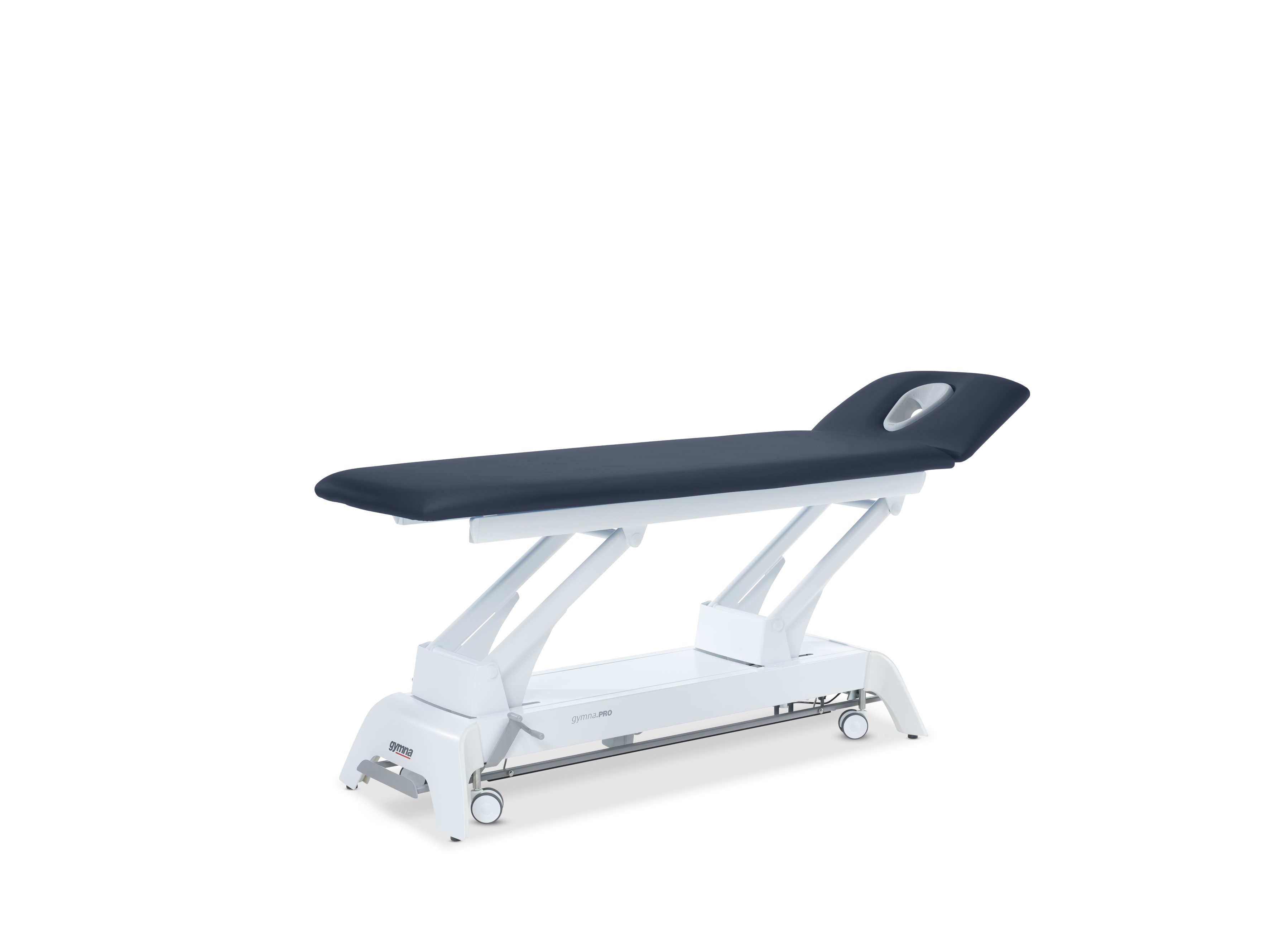 Behandlungsliege Gymna.PRO - D2 mit i-control inkl. Radsatz & Gesichtsöffnung mit Ergomax - Burgundy