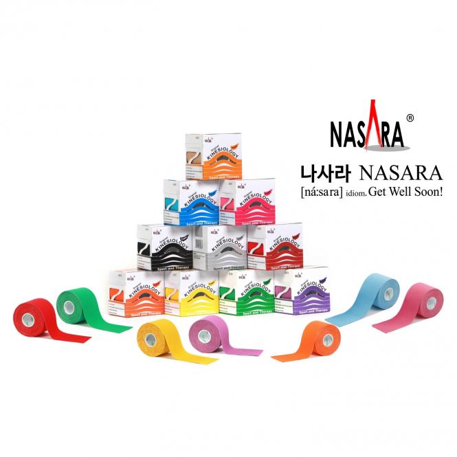 Nasara Kinesiologie Tape, 5 m x 5 cm in 10 verschiedenen Farben